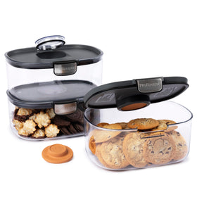 Progressive ProKeeper airtight seal maintains freshness for snacks and treats.