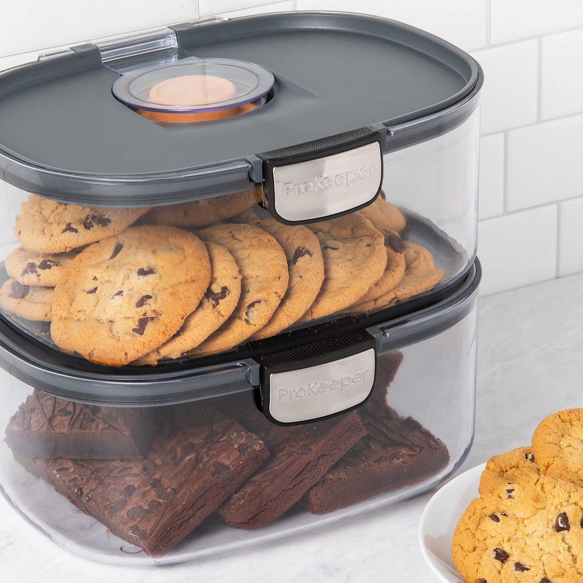 Progressive ProKeeper baked goods storage preserves texture and taste for longer.