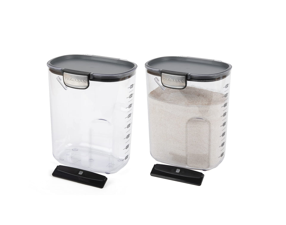 Progressive ProKeeper+ flour canister front view with airtight seal for fresh baking
