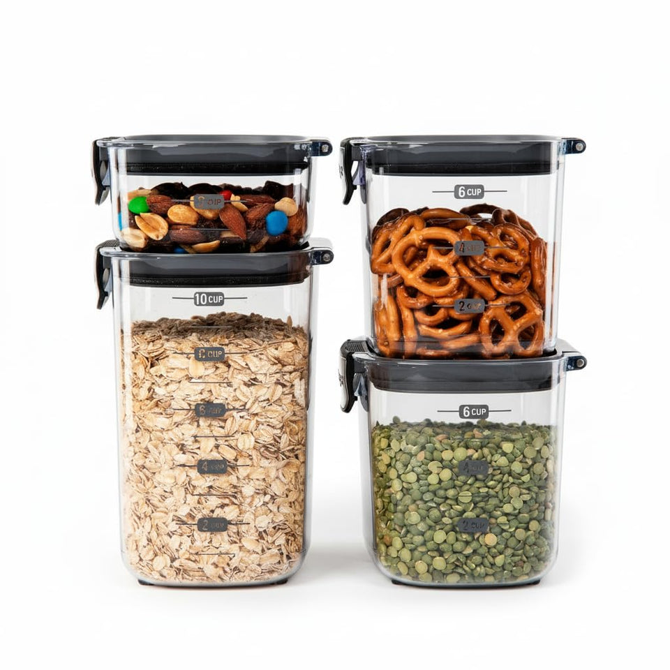 Progressive ProKeeper+ large 2.5qt container with airtight seal keeps pantry staples fresher.