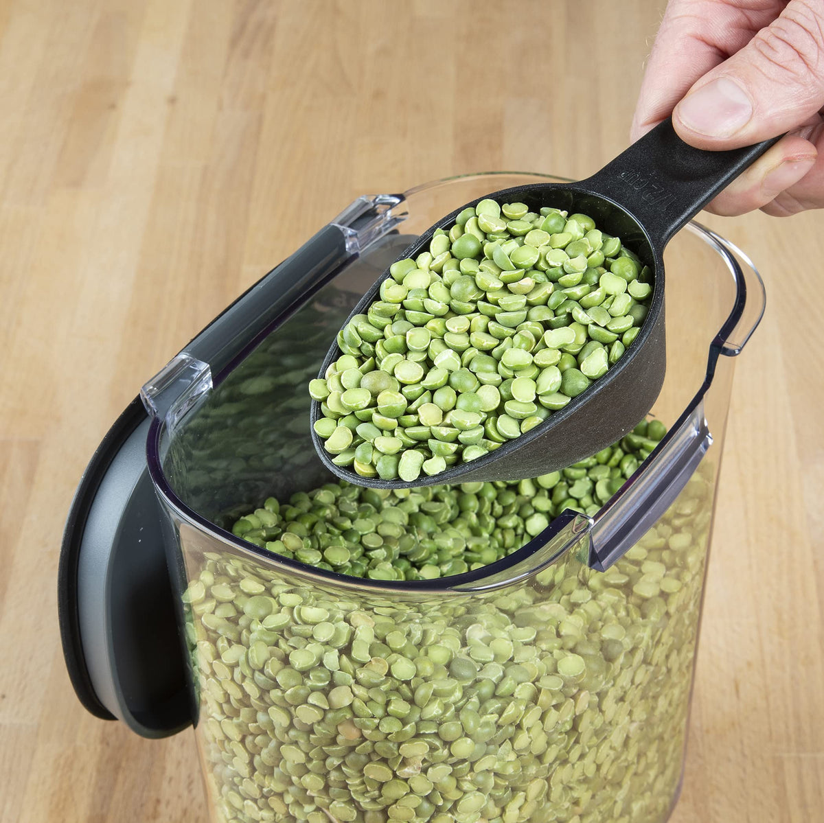 Progressive ProKeeper+ hinged lid flips back for dishwasher-friendly access