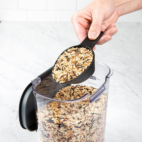 Progressive ProKeeper+ measurement markings show remaining grains for meal planning