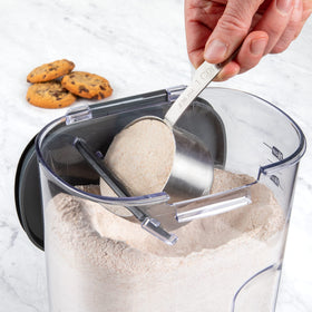 Progressive ProKeeper+ transparent canisters on a pantry shelf for organized storage