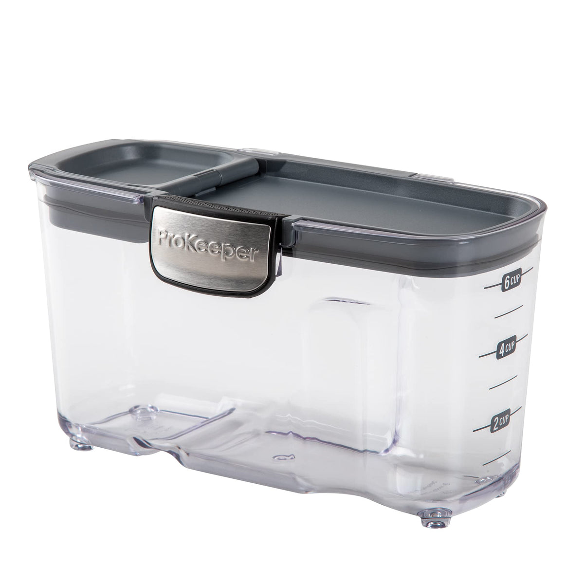 Progressive ProKeeper+ wide-opening container enhances pouring control and easy access.