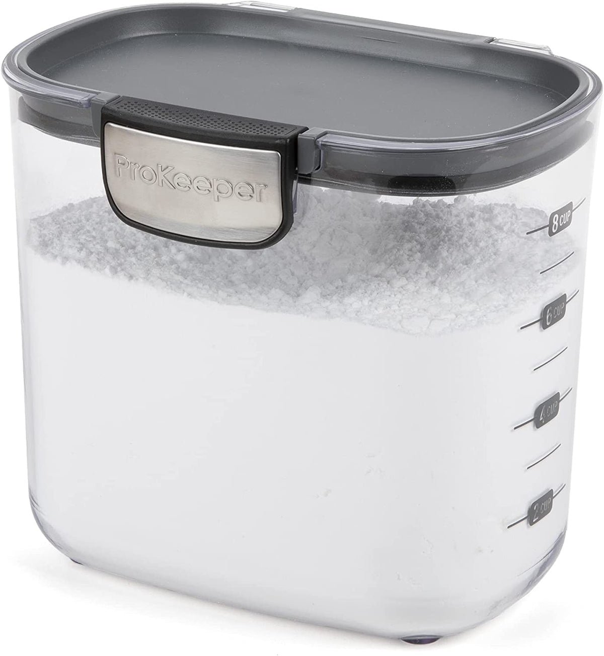 Progressive ProKeeper+ powdered sugar container with seal keeps powder fresh for easy dusting.