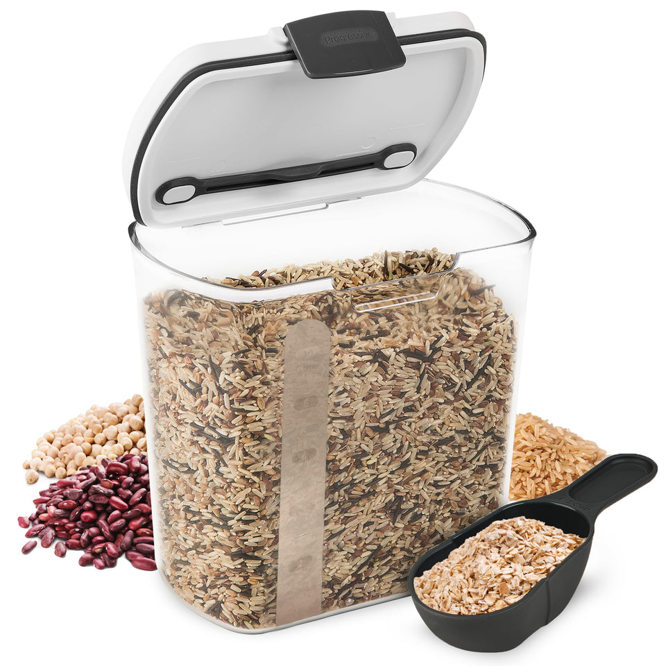 ProKeeper 2.5-quart grain container with hinged lid for easier dishwasher loading