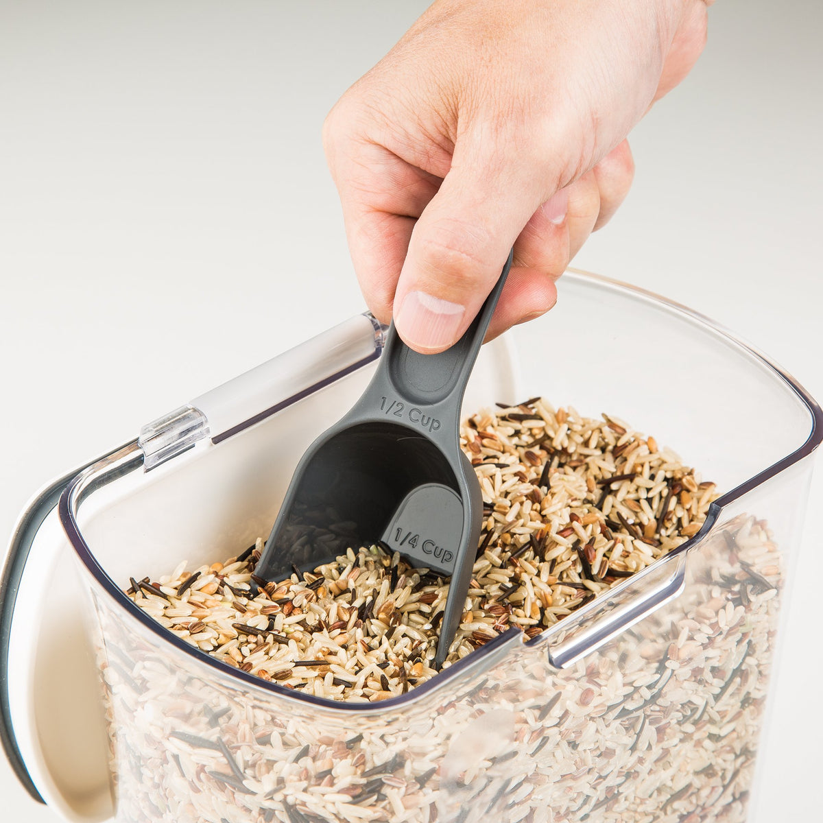 ProKeeper clear body grain storage shows contents at a glance