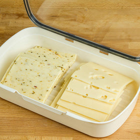 Grooved bottom design of ProKeeper minimizes moisture buildup for fresh deli items