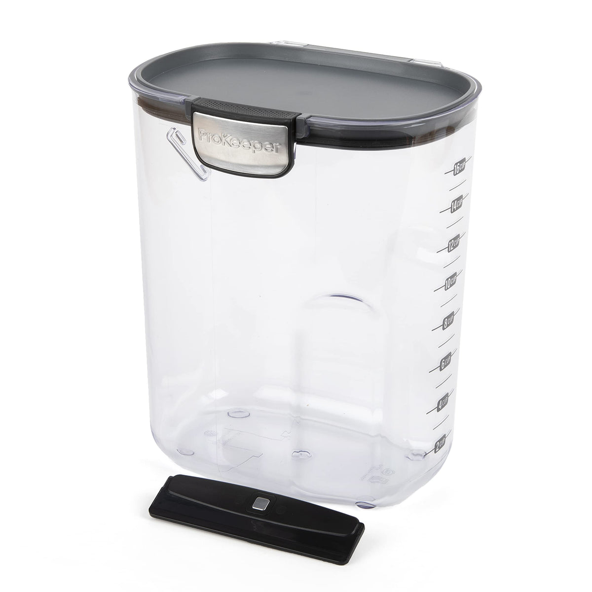 ProKeeper+ flour 4-Quart lid open for easy pouring and filling.