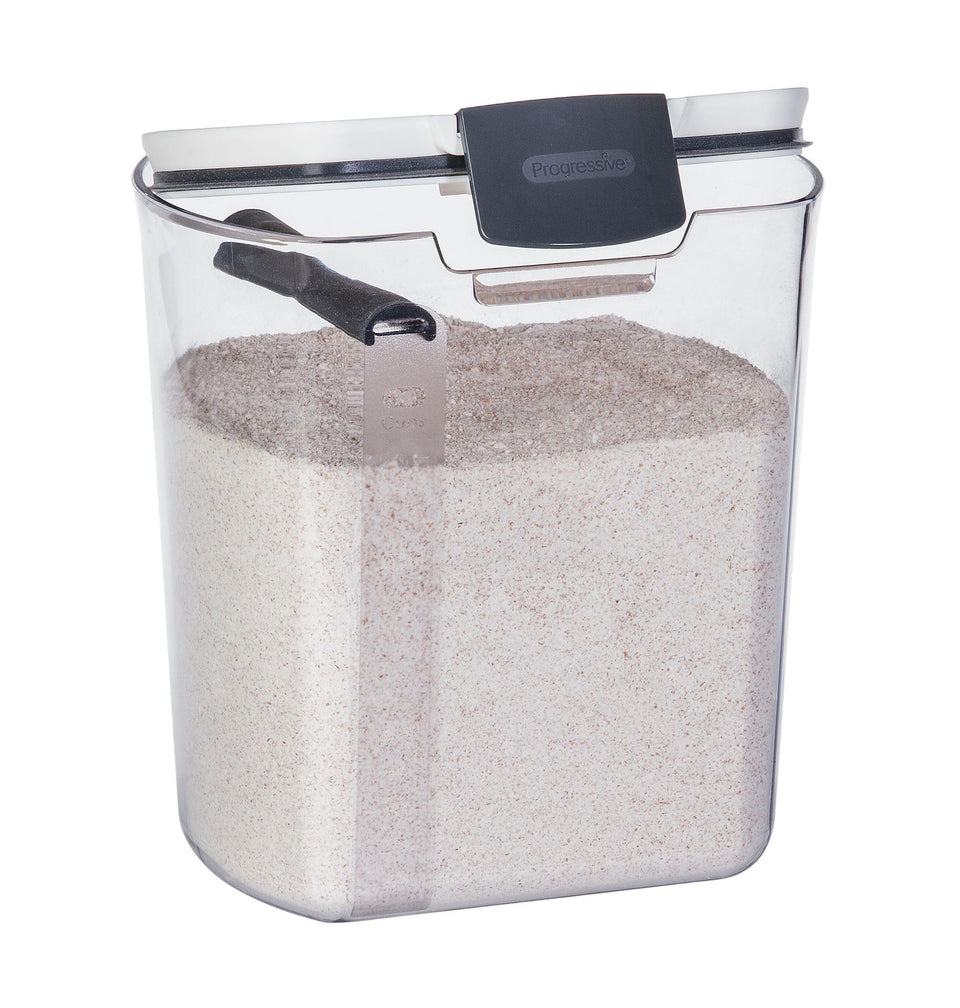 ProKeeper flour storage container in clear view helps quick content checks.