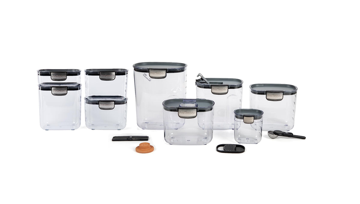 ProKeeper+ baker storage set with airtight containers keeps flour and sugar fresh and organized.