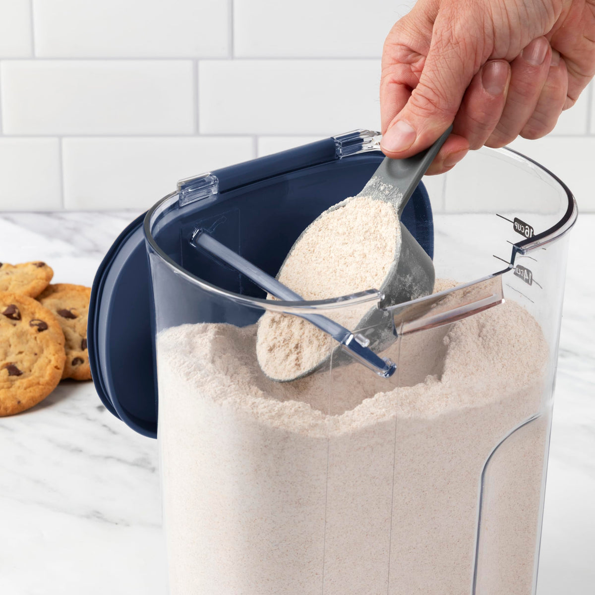 ProKeeper+ Canister set shown in navy finish for organized pantry appeal.