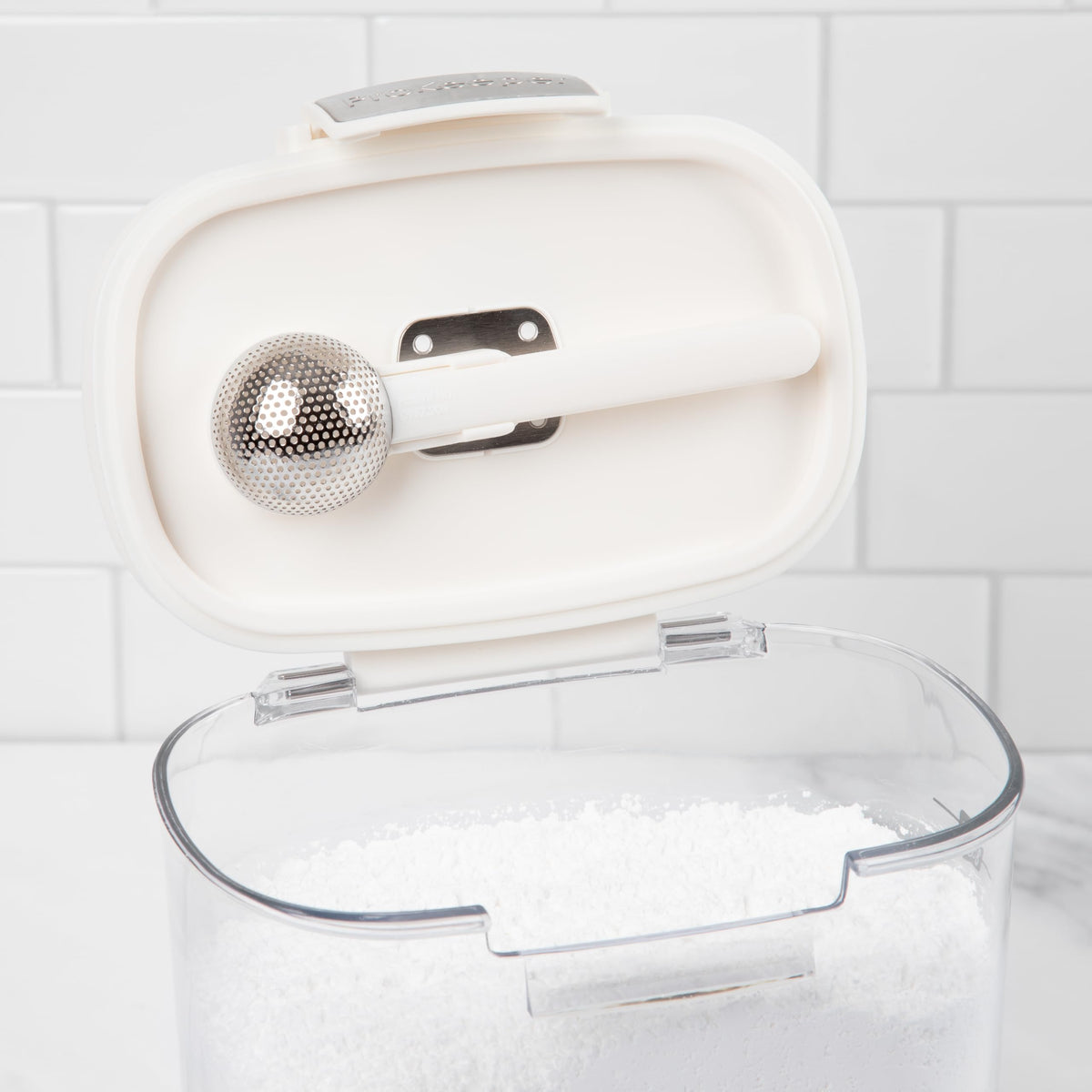 Removable terra cotta disk for keeping brown sugar soft and ready