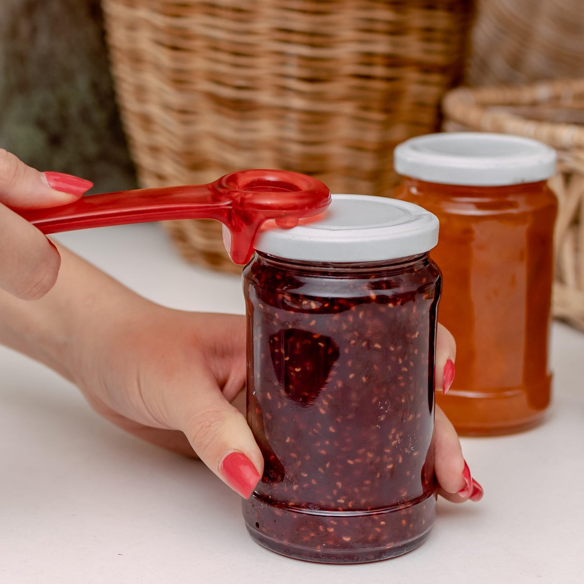 PROLISOK 5.5 inch jar opener fits standard jars for one-handed use