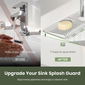 Prolixity 7-degree slope drain guides water back to the sink for fast drying.