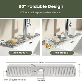 Prolixity kitchen sink mat for versatile use with sponges and brushes.