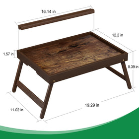 Promitop bamboo breakfast tray ergonomic handle makes transport effortless between rooms.