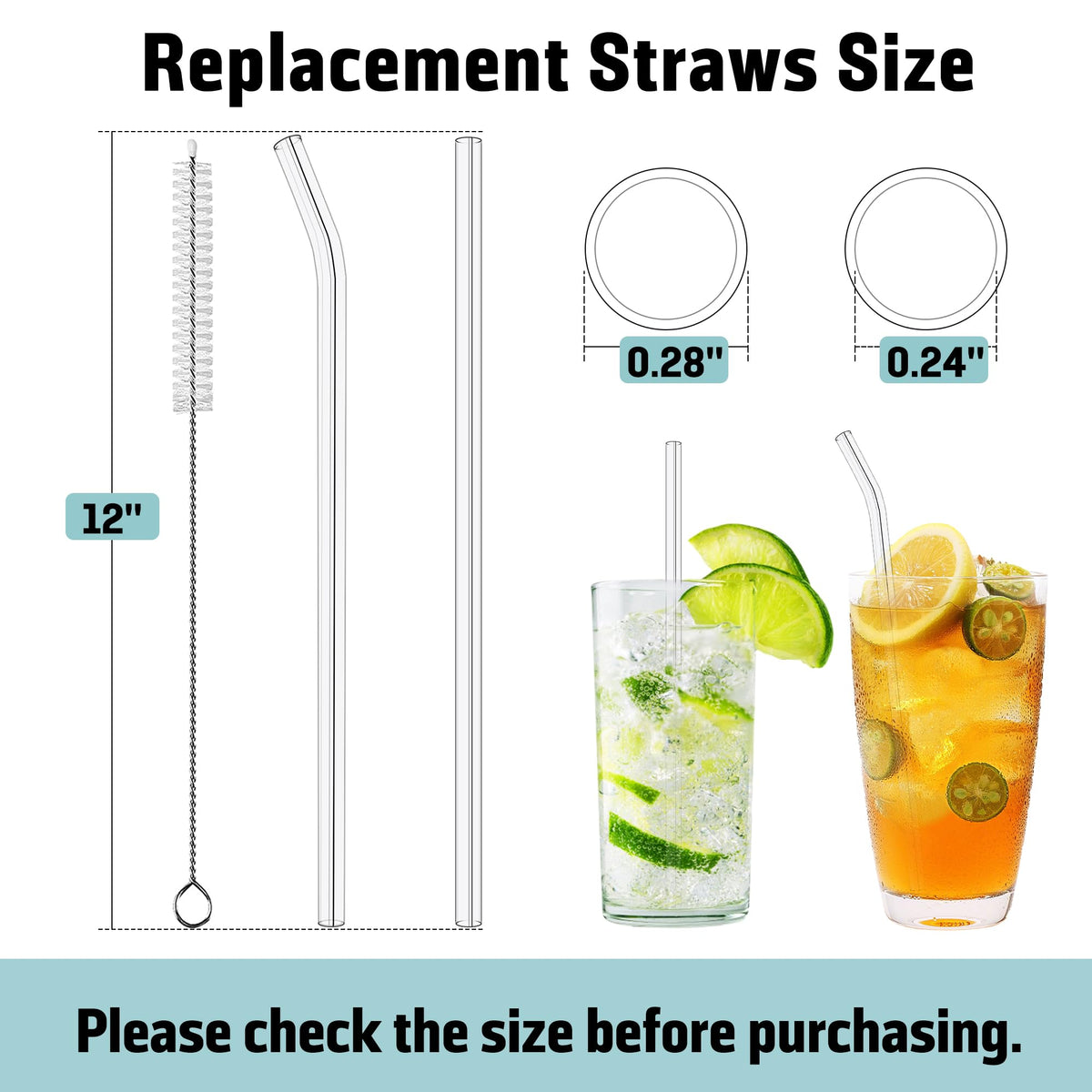 PROOCI long clear straw shows cleanliness visually for peace of mind.