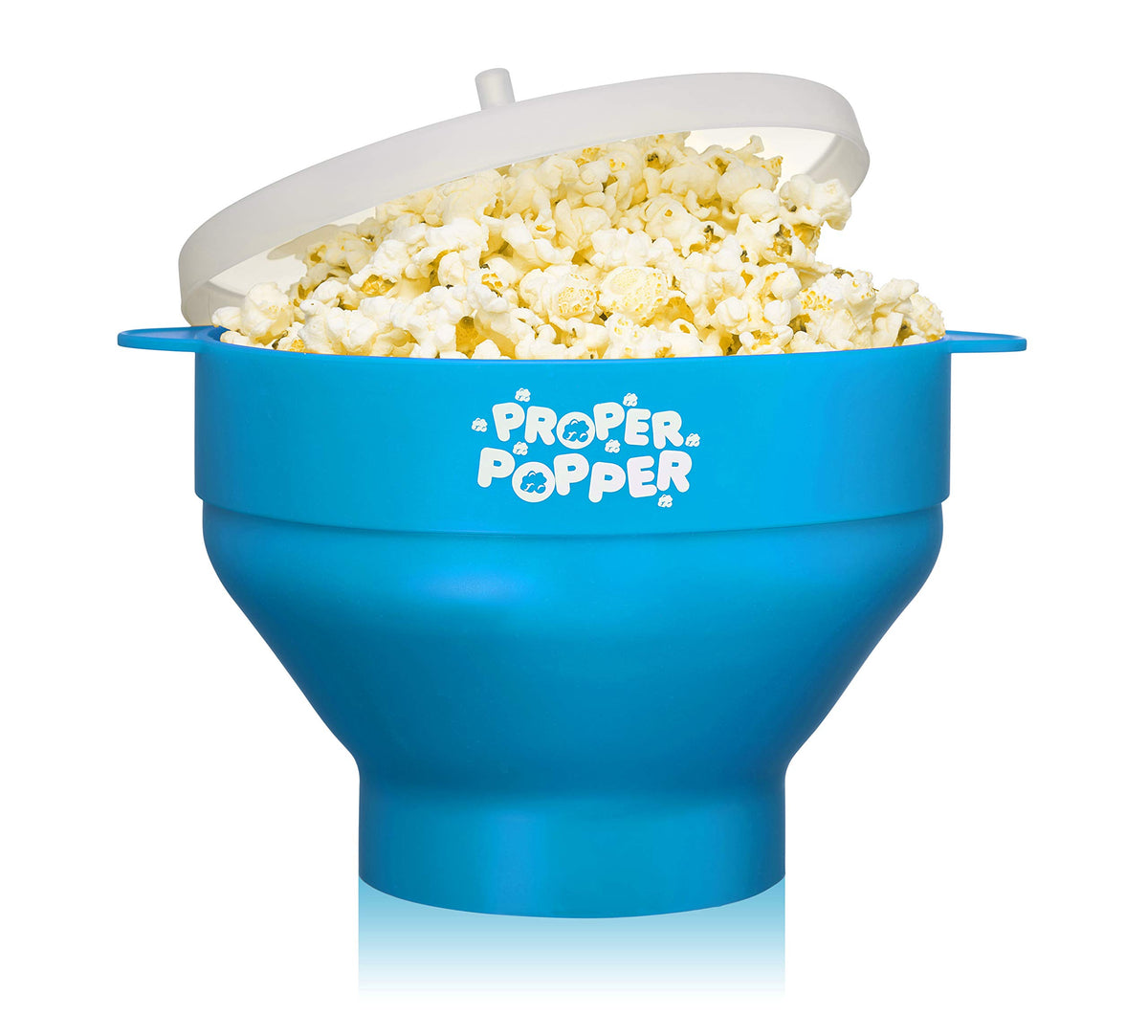 PROPER POPPER turquoise microwave popper ready for quick at-home snacking