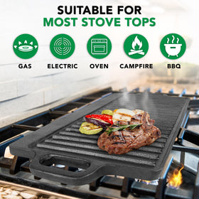 ProSource 2-in-1 griddle easy-clean after-use maintenance.