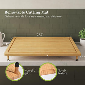 Prosumer's Choice cutting board offers a large surface for chopping vegetables and prepping meals.