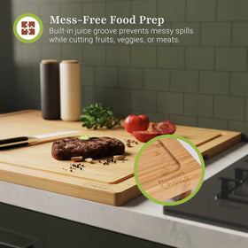 Prosumer's Choice durable bamboo surface resists wear and protects stove tops during busy cooking.