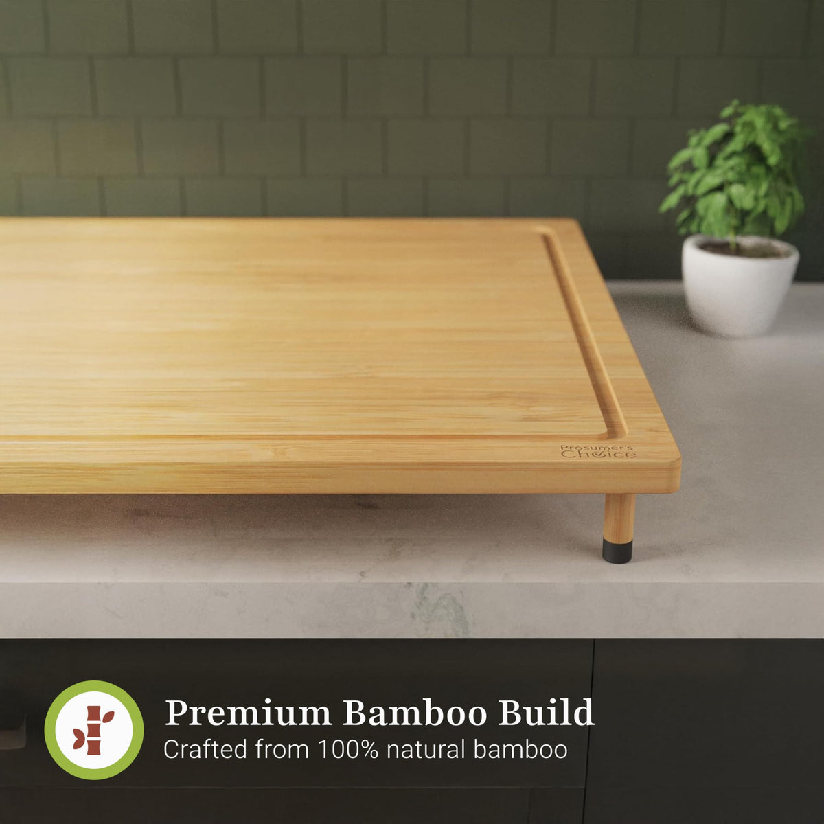 Prosumer's Choice bamboo board protects countertops with a versatile, easy-to-clean surface.