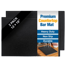 ProTensils rubber bar mat on countertop protects surfaces from spills.