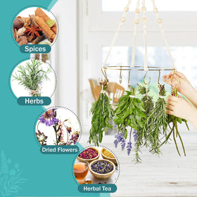 PROTITOUS two-pack hanging rack with round metal rings and wooden beads