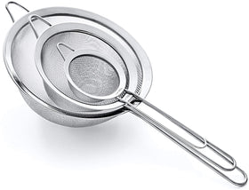 Proto Future strainer set, 8-inch, durable for pasta and sauces.