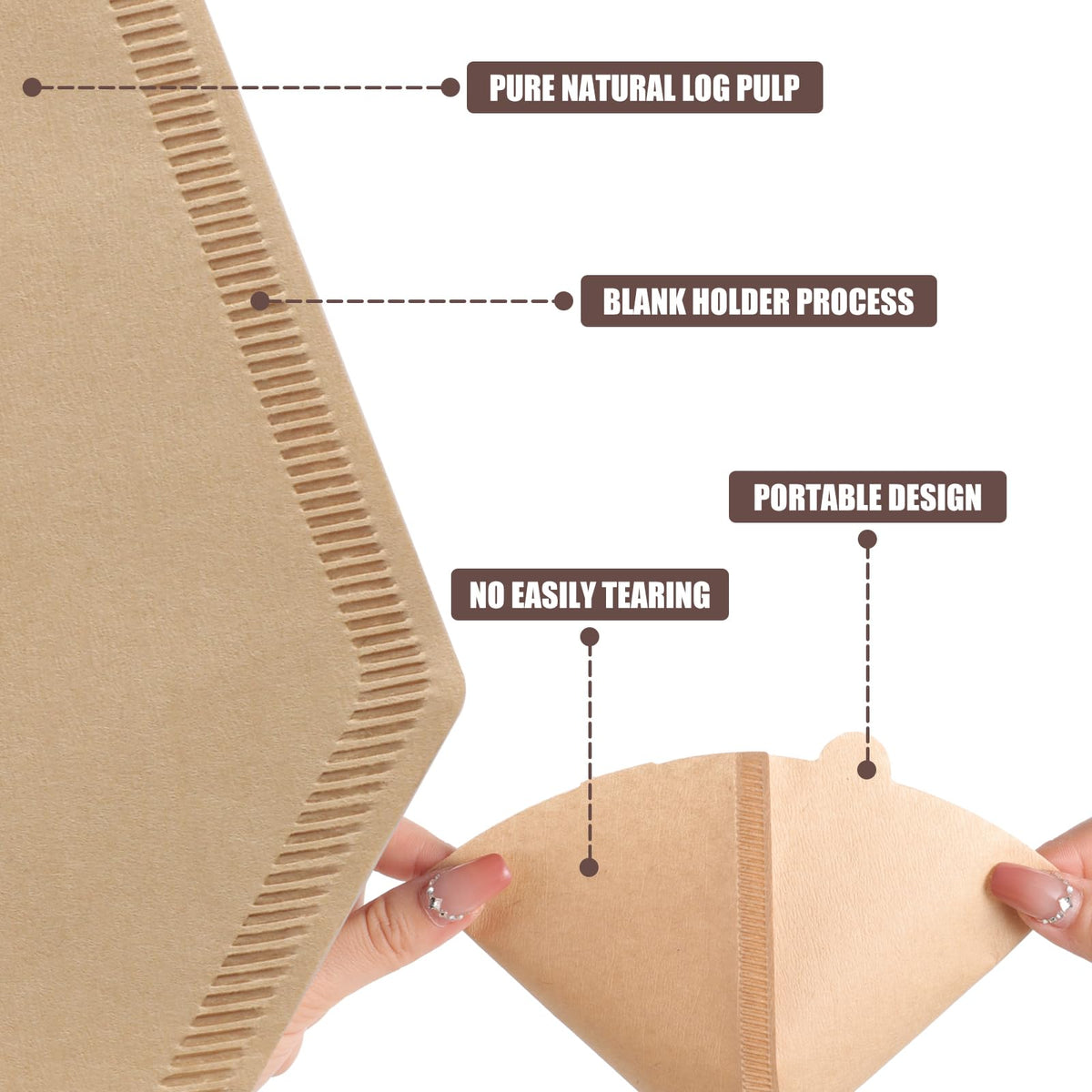 Prudiut No.4 cone paper fits Ninja, drip, and pour-over brewers.