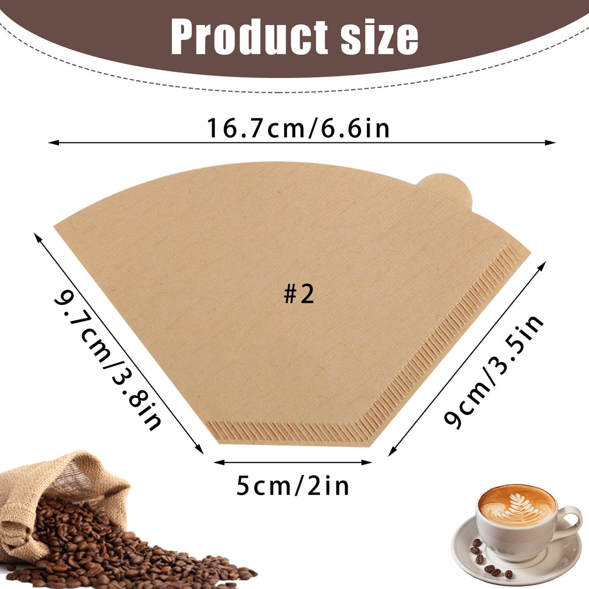 Prudiut unbleached coffee filter paper close-up showing natural wood pulp