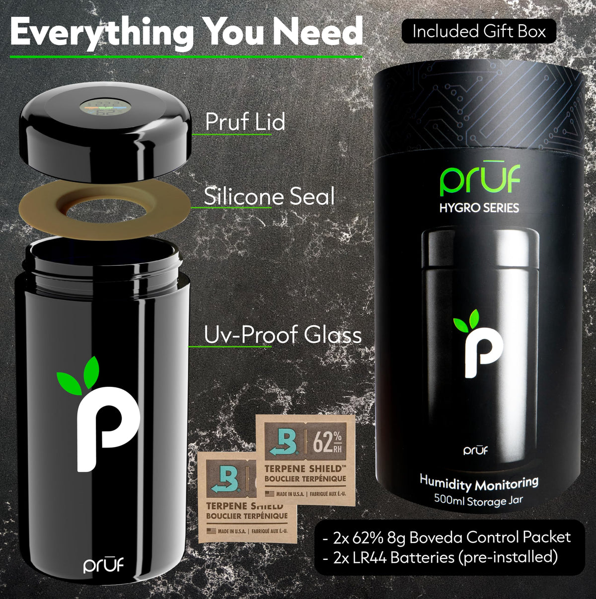 Prūf silicone seal maintaining airtight closure and moisture protection for freshness
