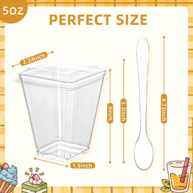 Pryntono clear mini dessert cups close-up highlighting clarity