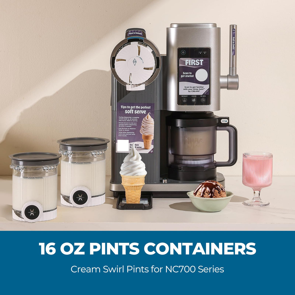  Psasrm Swirl Ice Creami max-fill line guides portioning.