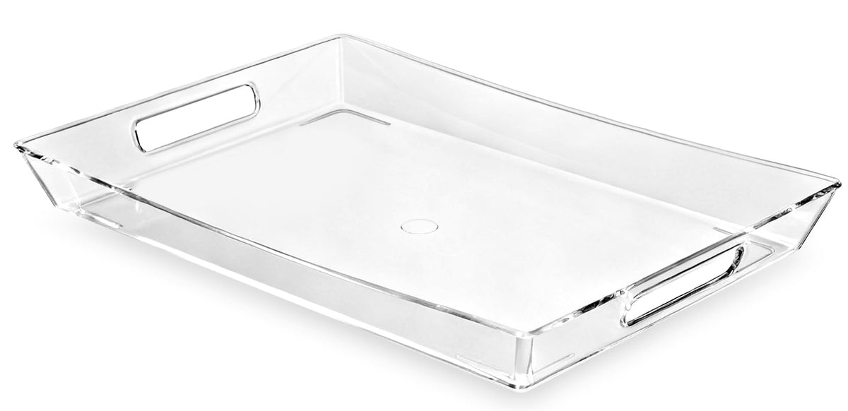 PSFTREY clear plastic serving tray with handles for large meals and gatherings