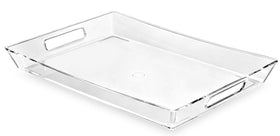 PSFTREY clear plastic serving tray with handles for large meals and gatherings