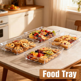 PSFTREY clear tray enhancing display on a coffee table