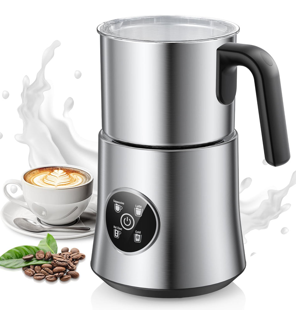 PSIIDAN milk frother with detachable jug for easy cleaning and dishwasher-safe use.