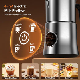 PSIIDAN milk frother detachable jug for easy cleaning and versatile frothing