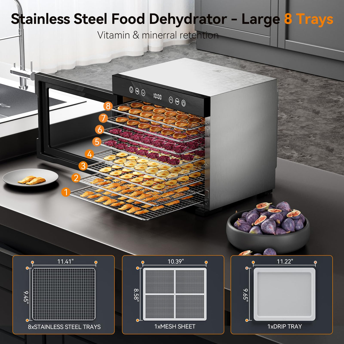 PSIIDAN dehydrator top view highlighting compact footprint