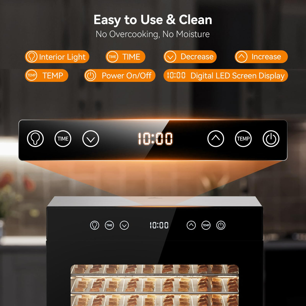 PSIIDAN dehydrator dual-layer insulation keeps exterior cool during use