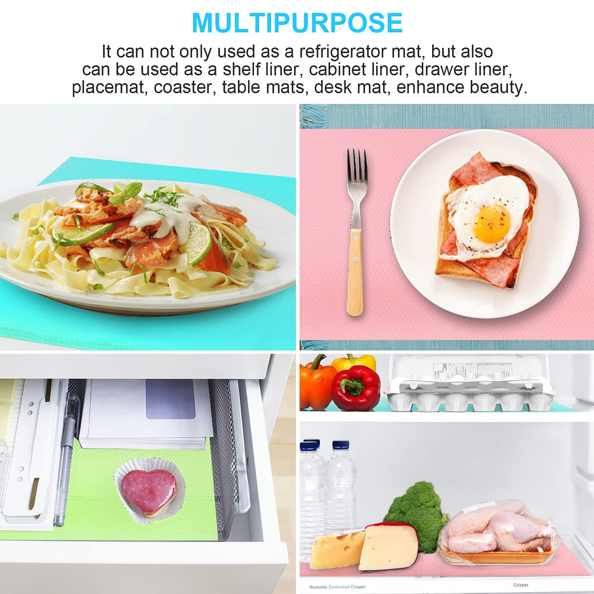 PSISO waterproof fridge mats shielding cabinets from spills