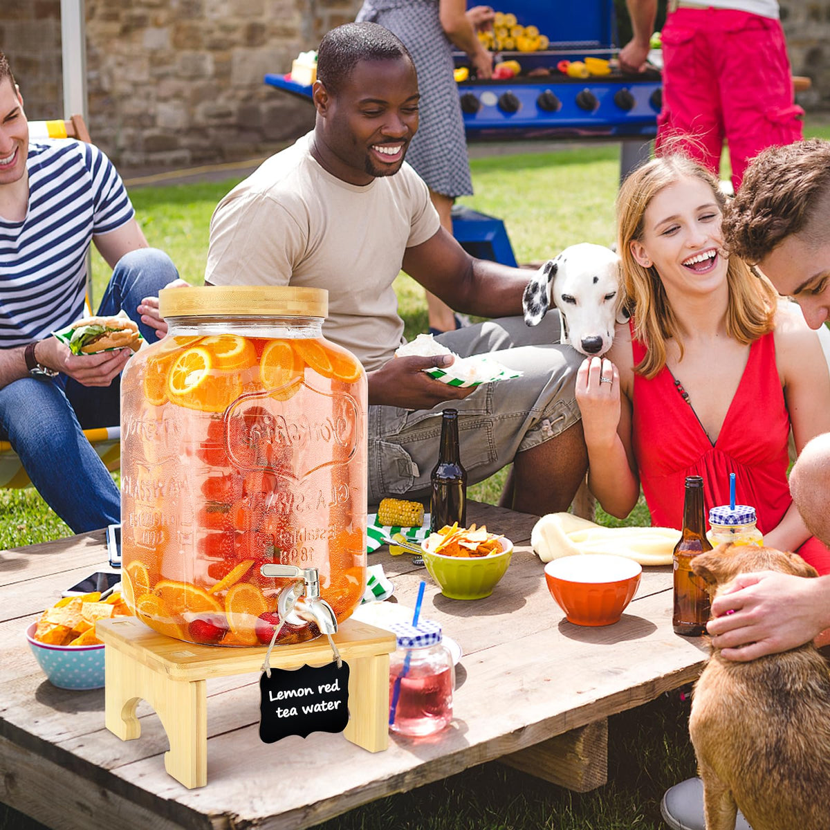 PSUTBPAT setup shows lemonade and iced tea ready to serve at a party.