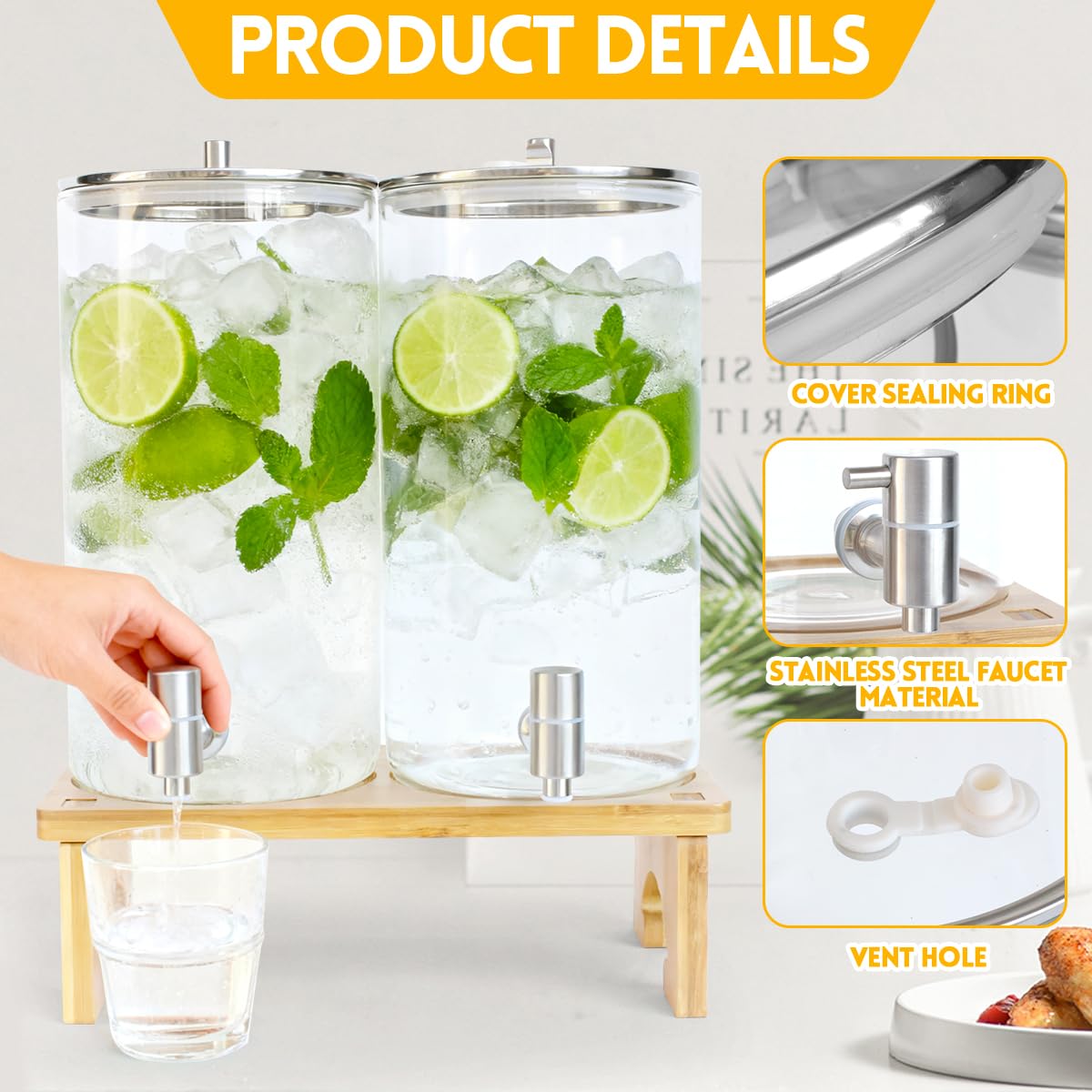 PSUTBPAT large-capacity dispenser ideal for lemonade and iced tea.