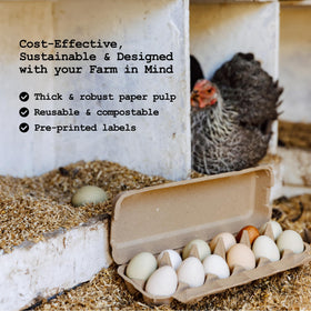 PTCOM Hatortempt recycled paper pulp material for sustainable egg cartons
