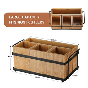 PTSTING flatware organizer with black handles convenient to move.