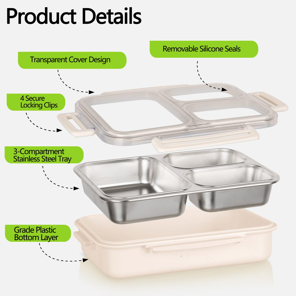 PTYTIFY clear lid view for quick content checks without opening the box.