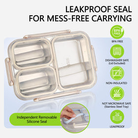 PTYTIFY leakproof clip system keeps compartments secure during transit.