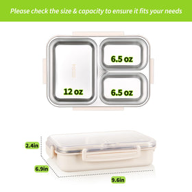 PTYTIFY Bento Box with three compartments for organized meals on the go.